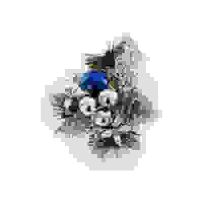 Букет НГ с листочками цв.синий/серебро (43)