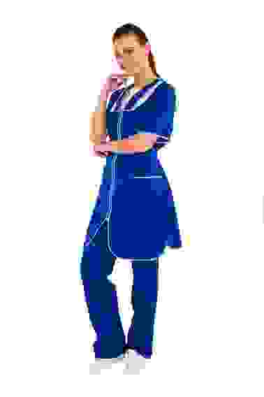 Халат женский Сакура (тк Габардин) васильковый (48-50)