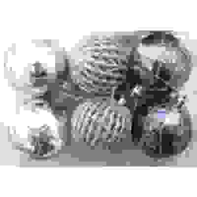 Набор елочных шаров &quot;Фантазия&quot;, 6шт.d6см. (цвет: серебро+маренго, SY16QJHB-076)