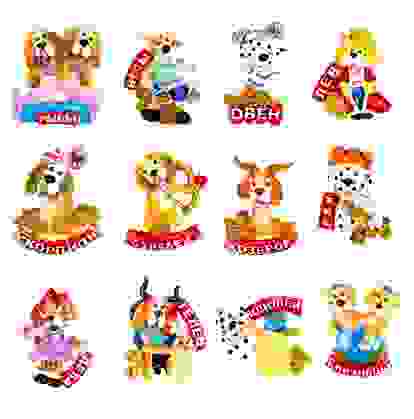 Магнит 6,5х6см, полистоун, Символ года, знаки зодиака, 12 дизайнов СНОУ БУМ