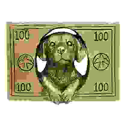 Магнит в виде бронзовой собаки, 6см, полистоун, СНОУ БУМ