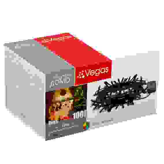 Электрогирлянда &quot;Нить&quot; 100 разноцветных ламп &quot;рис&quot;, контроллер 8 режимов, зеленый провод, 1 VEGAS