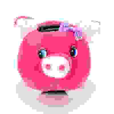 Копилка мягкая подсветкой с музыкой в виде свинки, полиэстер, пластик, 9,5 см, 6 цветов, СНОУ БУМ