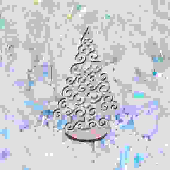 Елочка ажурная, фанера 3 мм, 12х7,4х0,2 см