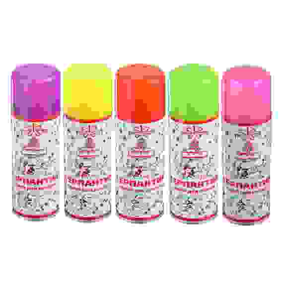 Sale! Спрей-серпантин, 250мл, 80г, 6 цветов СНОУ БУМ