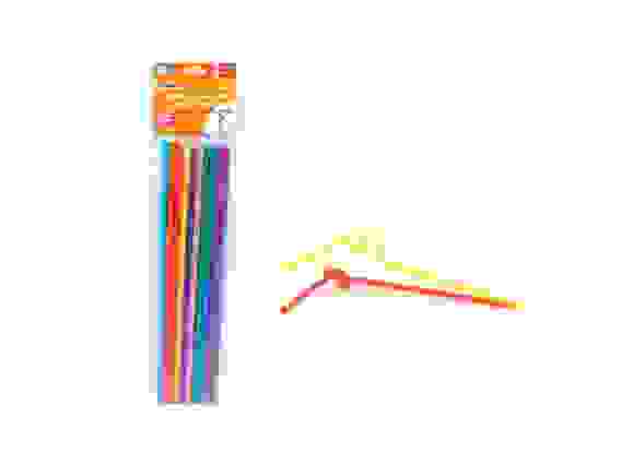 Трубочки для кокт.ФАНТАЗИЯ, с длинным изгибом, цветные, d=5 мм х 210 мм, PATERRA