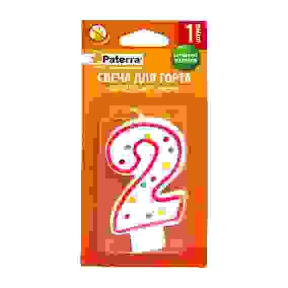 Свеча для торта, PATERRA, цифра 2