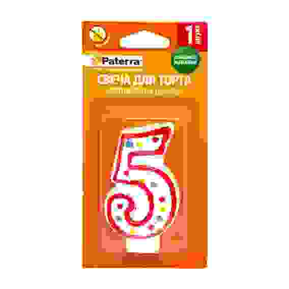 Свеча для торта, PATERRA, цифра 5