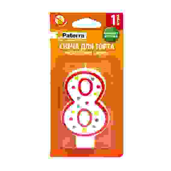 Свеча для торта, PATERRA, цифра 8