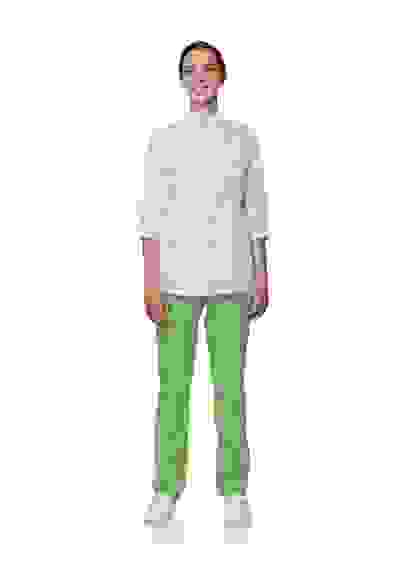 Костюм женский №415 (тк.ТиСи) DoctorBIG, белый/салатовый (64-66/170-176)