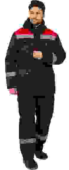 Костюм зимний "Титан" черный/красный (XXXXL)