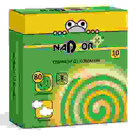 Спирали от комаров бездымные без запаха упаковка 10шт, NADZOR