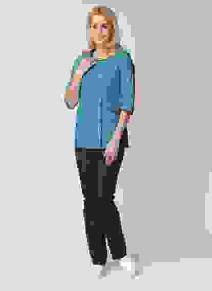 Костюм женский Вояж (тк ТиСи) св.бирюзовый/т.синий (новый) (40-42/158-164)