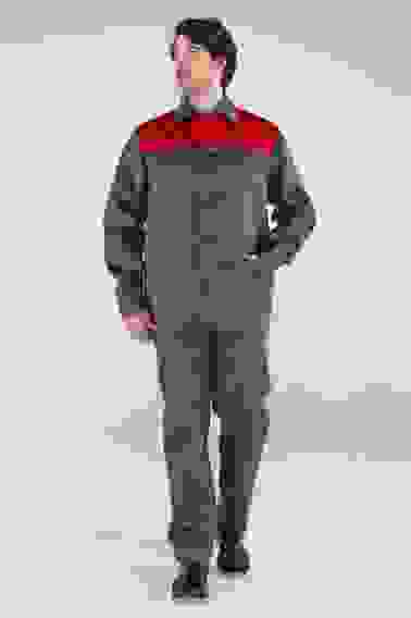 Костюм "Стандарт" т.серый/красный, брюки (тк. Смесовая 210) (52-54/1-2)