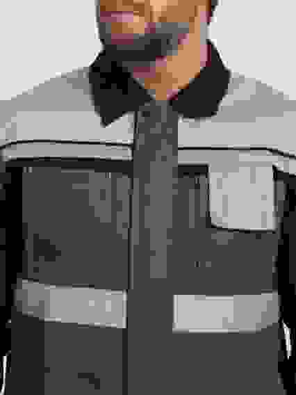 Костюм Виват-1 Премиум СН МВО (ткСмесовая,240) брюки, т.серый/черный/св.серый (56-58/1-2)