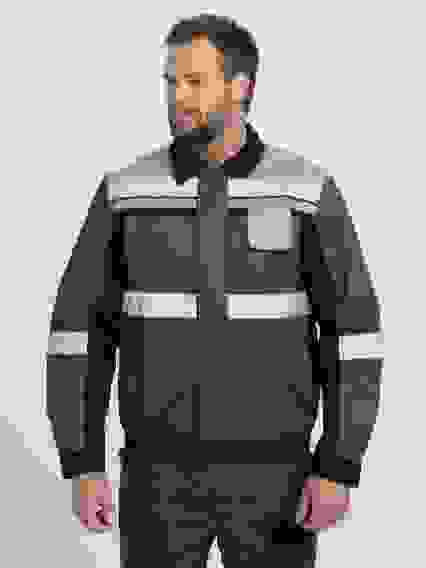 Костюм Виват-1 Премиум СН МВО (ткСмесовая,240) брюки, т.серый/черный/св.серый (48-50/194-200)