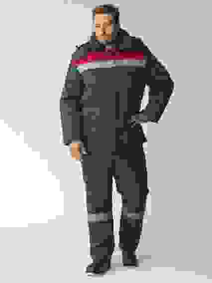 Акция! Костюм зимний "Труженик/Ультра" серый/красный (44-46/3-4)