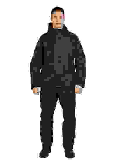 Костюм муж. демисезонный "ВЕПРЬ" куртка/брюки, тк. Полофлис черный (56-58/3-4)