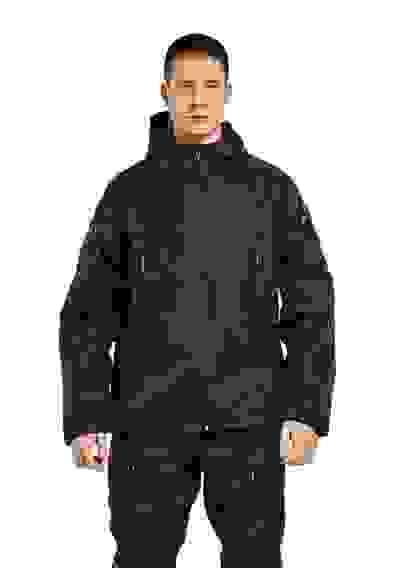 Костюм муж. демисезонный "ВЕПРЬ" куртка/брюки, тк. Полофлис черный (52-54/194-200)