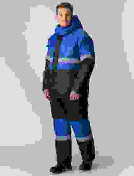 Костюм зимний "Профи" п/к васильковый/черный, тк. Оксфорд (68-70/194-200)