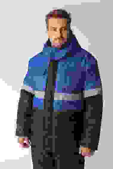 Костюм зимний "Профи" п/к васильковый/черный, тк. Оксфорд (68-70/3-4)