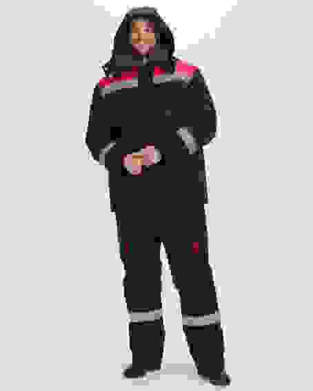 Костюм зимний Нейч-Премиум СОП К. (тк.Смесовая,240) п/к, черный/красный (40-42/3-4)