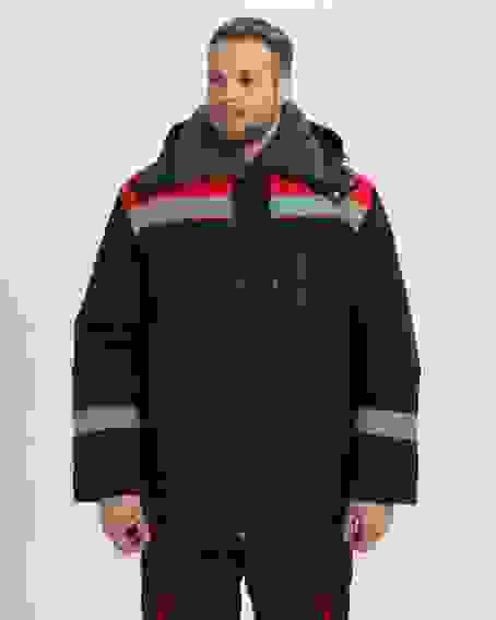 Костюм зимний Нейч-Премиум СОП К. (тк.Смесовая,240) п/к, черный/красный (44-46/5-6)