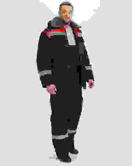 Костюм зимний Нейч-Премиум СОП К. (тк.Смесовая,240) п/к, черный/красный (52-54/194-200)