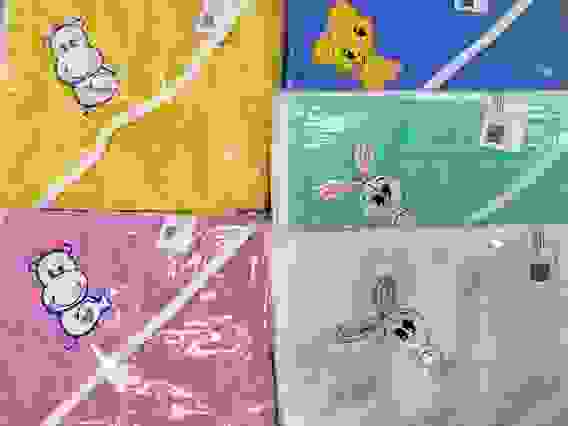 Полотенце-уголок детское махровое 100х100см с апликацией (Лазурь)