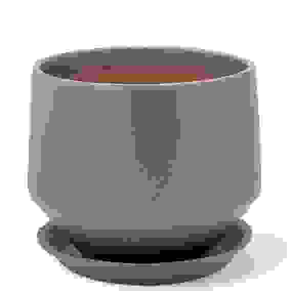 Горшок для цветов глянец Диана серый матовый d10/h9см (ГЛ719/1)