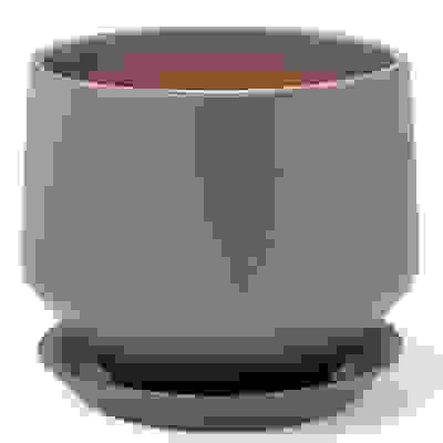 Горшок для цветов глянец Диана серый матовый d18/h18см (ГЛ719/3)