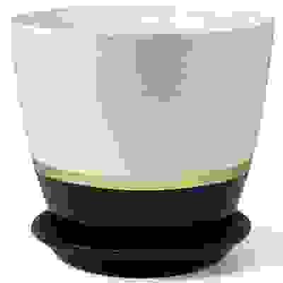 Горшок для цветов поталь бутон Эстет золото/чёрн 21см (РС153/4)