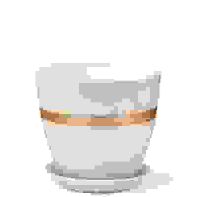 Горшок для цветов поталь бутон Эстет золото/бел.12см (РС156/1)