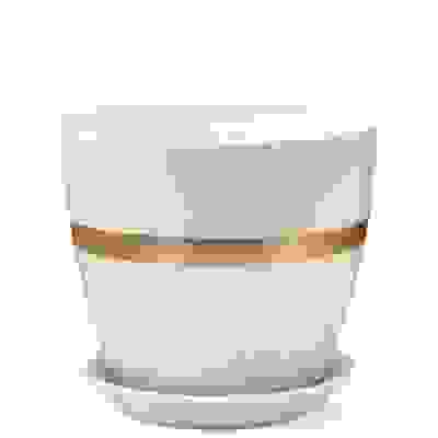 Горшок для цветов поталь бутон Эстет золото/бел 18см (РС156/3)