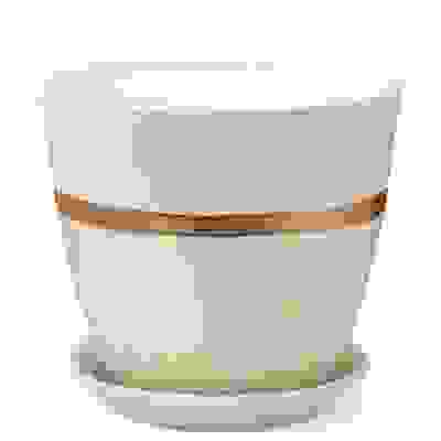 Горшок для цветов поталь бутон Эстет золото/бел 21см (РС156/4)