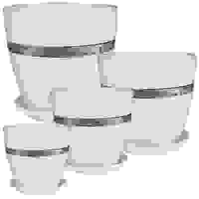 Горшок для цветов поталь бутон Эстет серебро/бел 18см (РС154/3)