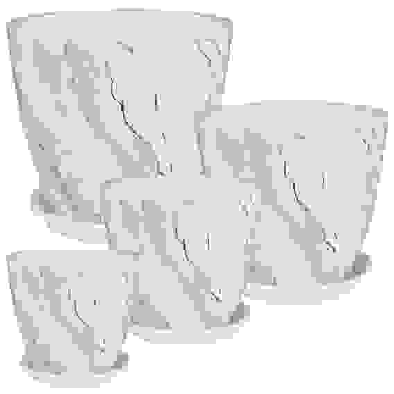 Горшок для цветов роспись бутон мрамор 15см (РС158/2)