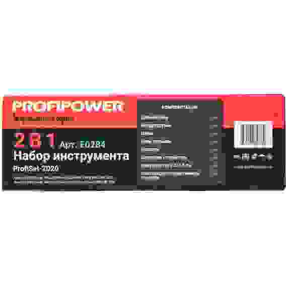 НАБОР Акк бесщ 2в1 PROFIPOWER ProfiSet-2D20 (Li-ion-2шт, 20B, 2.0Ач, 4.0Ач, в коробке, E0225,E0216)