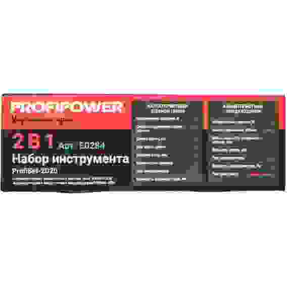 НАБОР Акк бесщ 2в1 PROFIPOWER ProfiSet-2D20 (Li-ion-2шт, 20B, 2.0Ач, 4.0Ач, в коробке, E0225,E0216)