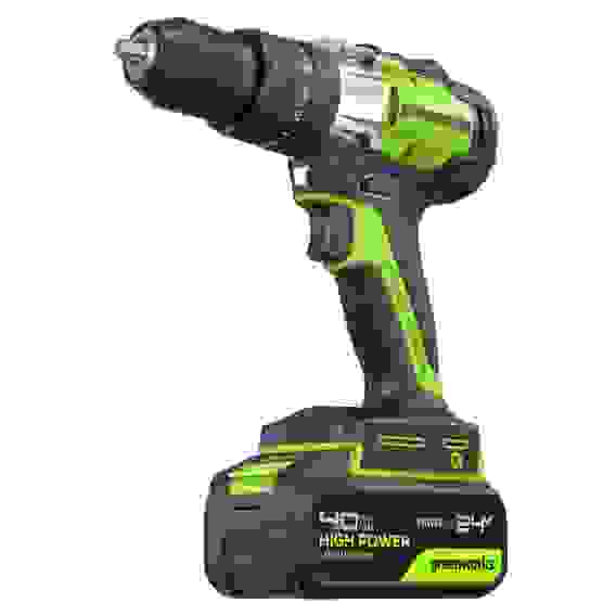 Дрель-шуруповерт ударная акк. Greenworks GD24DD60, 24V, б/щет, 0-450 / 0-1700 об/мин, 30/60Нм,1х4Ач,