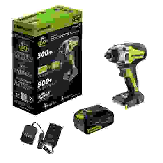 Винтоверт ударный акк. Greenworks GD24ID3, 24V, б/щет, 0-2800об/мин, 4000уд/мин, HEX 1/4, 300Нм, 3 р