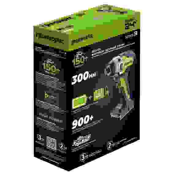 Винтоверт ударный акк. Greenworks GD24ID3, 24V, б/щет, 0-2800об/мин, 4000уд/мин, HEX 1/4, 300Нм, 3 р