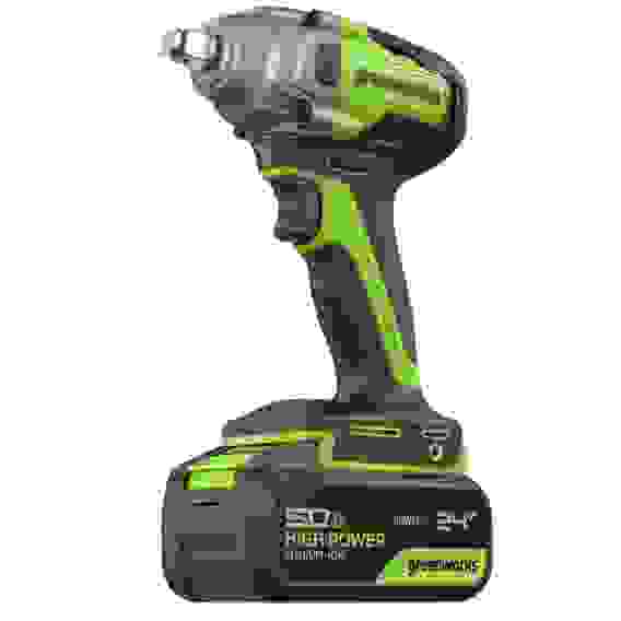 Гайковерт ударный акк. Greenworks GD24IW400, 24V,б/щет,1/2'', 400Нм,1х5Ач,ЗУ,кор