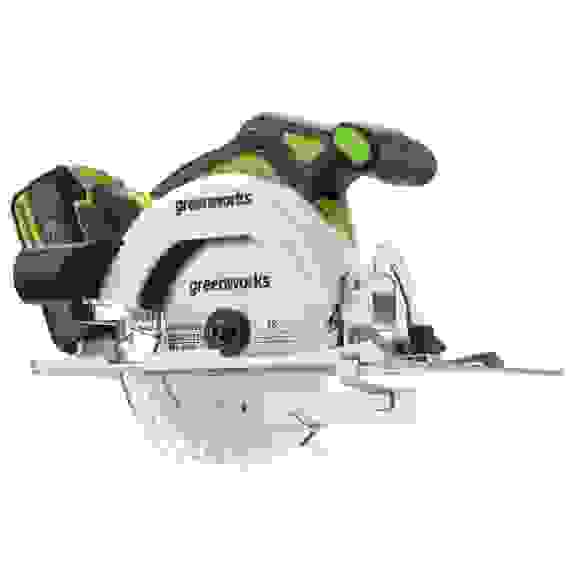 Пила дисковая акк. Greenworks GD24CS165, 24V,б/щет,165х20мм, 4800 об/мин, рез 57мм,1х5Ач,ЗУ,кор