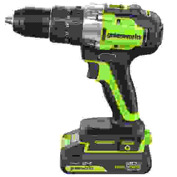 Дрель-шуруповерт ударная акк. Greenworks GD24DD60, 24V, б/щет, 0-450 / 0-1700 об/мин, 30/60Нм,2х2Ач,