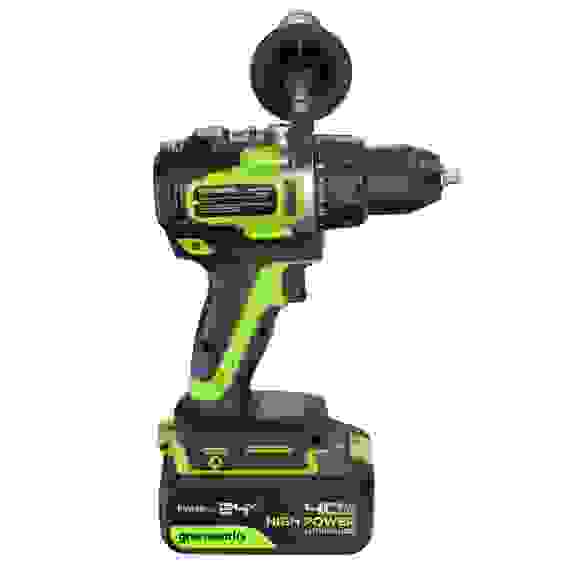 Дрель-шуруповерт акк. Greenworks GD24DD90, 24V, б/щет, 0-550 / 0-2100 об/мин, 45/90Нм,2x4Ач,ЗУ,кор