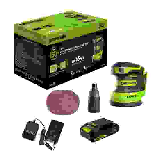 Шлифмашина акк. эксцентр Greenworks OS325, 24V, 125 мм,1х2Ач, ЗУ,кор
