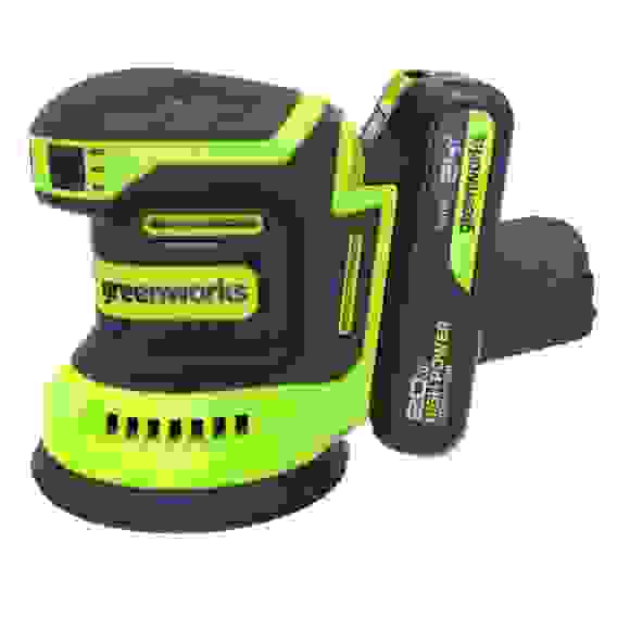 Шлифмашина акк. эксцентр Greenworks OS325, 24V, 125 мм,1х2Ач, ЗУ,кор