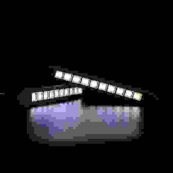 Дневные ходовые огни, LED 28шт, метал. корп., 170мм, 12V, белый, 2шт. ЕРМАК