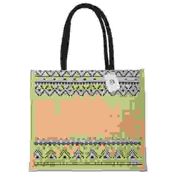 Сумка пляжная на плечо с длинными ручками, на кнопке, 34x30x17 см, хлопок, лен, 3 вида тм ЮL